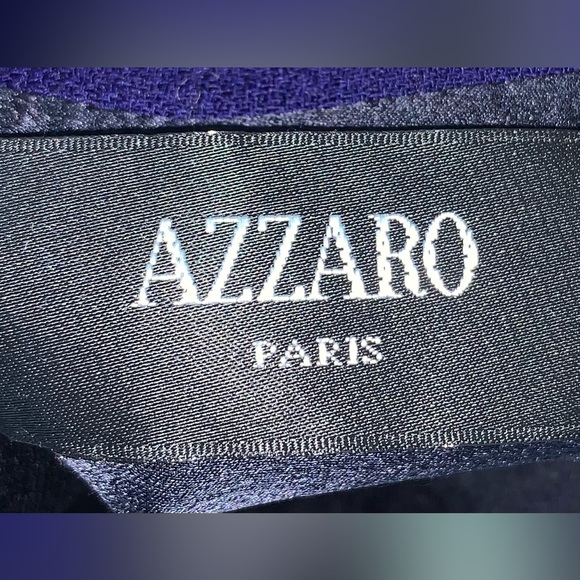 loris azzaro Paris VTG Dress Purple Glass Buttons Wool Vintage 38/ US 2 - Picture 6 of 8